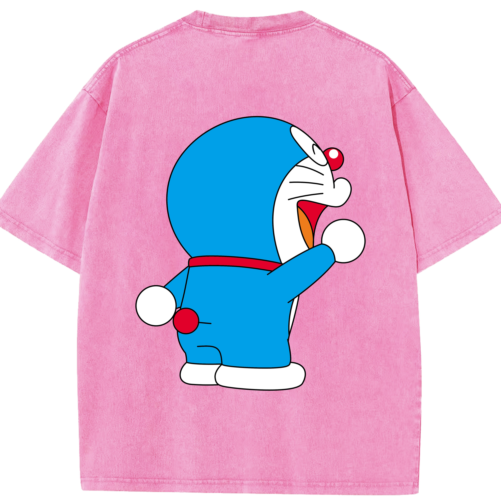 （画像用） ドラえもん Doraemon 綿100% ヴィンテージ風 半袖Tシャツ（背面プリント）